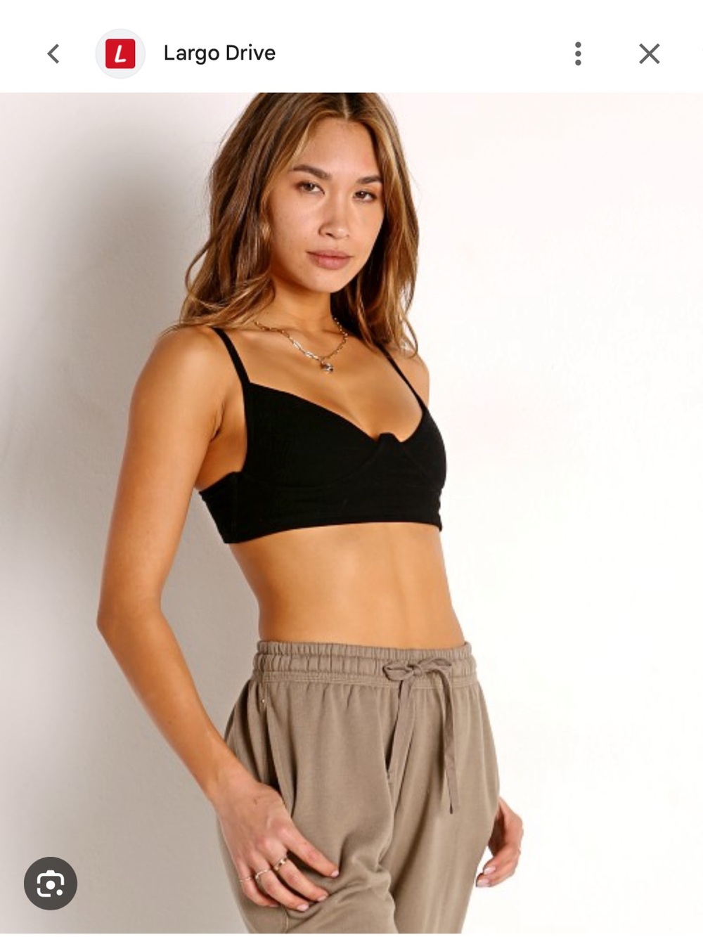 Joah Brown Structured Tank Bra Vintage Black FlexRib S/M